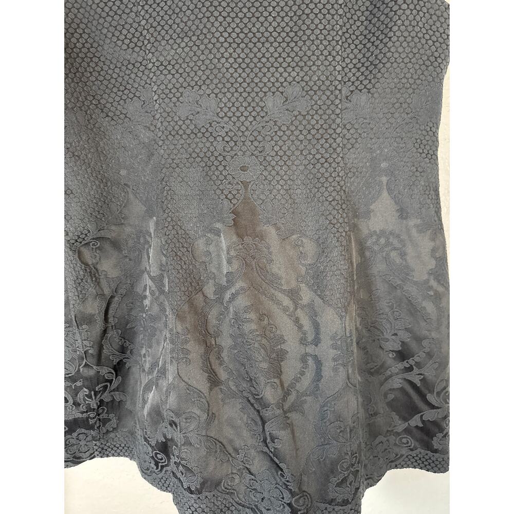 Black Textured Open Vest Women XL Lagenlook Jacquard Honeycomb Artsy Avant Garde - Picture 5 of 7